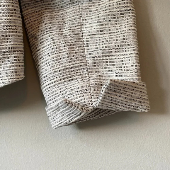 KENAR Nordstrom Womens Large Long Sleeve Striped Linen Career Blazer Jacket Chic - Picture 7 of 16